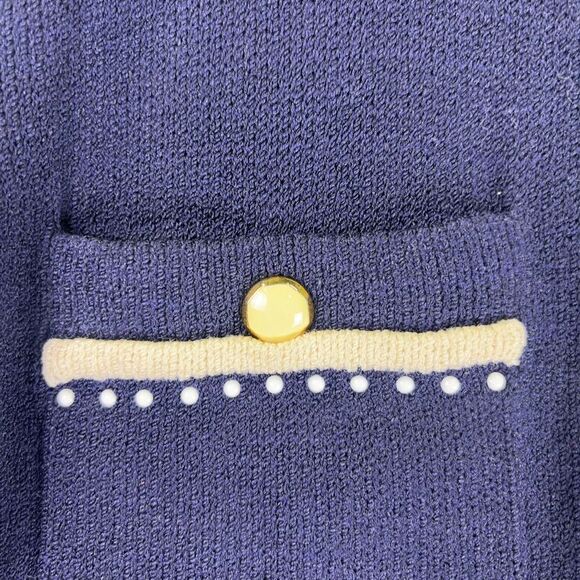 St. John Vintage St. John Collection By Marie Gray Knit Women's Navy Cardigan - Picture 3 of 7